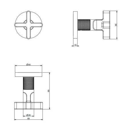 GESSI INCISO Запорный кран для термостатического смесителя высокой производительности, резьба 3/4"(внешняя часть), цвет: хром, артикул 58363#031