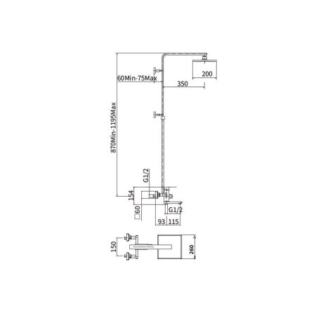 Душевая система FASHUN A52402-7, черный