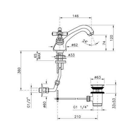 Nicolazzi Teide Смеситель для раковины на 1 отв, цвет: Gold Brass, артикул 1932GB05