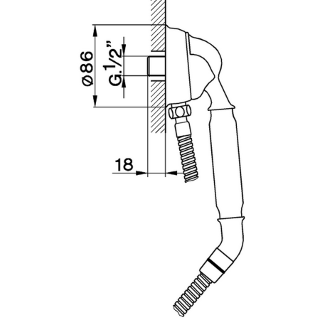CISAL Arcana Ручной душ для настенного крепления (держатель, лейка, шланг), цвет золото, артикул AR00303024
