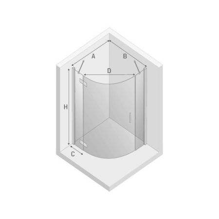 Душевое ограждение NEW TRENDY NEW MERANA L 80x80x195 K-0324 (хром), артикул K-0324