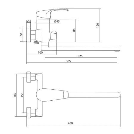 Смеситель для ванны Славен СЛ-ОД-К31, хром