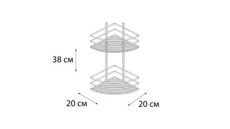 Полка Fixsen угловая двухэтажная белая (FX-710W-2), артикул FX-710W-2