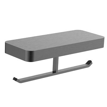 Двойной держатель для туалетной бумаги с полкой WONZON & WOGHAND LOTTE, Темный графит (WW-8356-BGM)