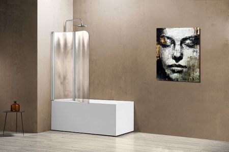 Шторка на ванну Vincea VSB-12114CH-R 114x140 профиль Хром стекло шиншилла, артикул VSB-12114CH-R