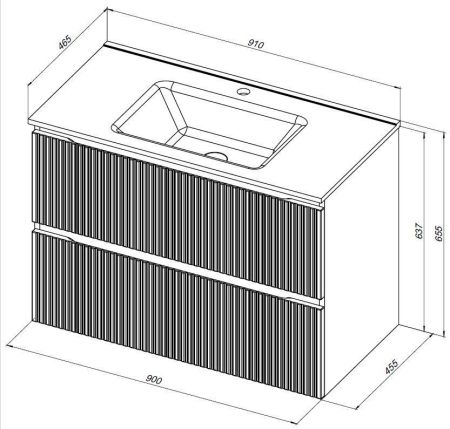 Тумба под раковину Aquanet Джейн (Flat) 90 маренго, артикул 00335430