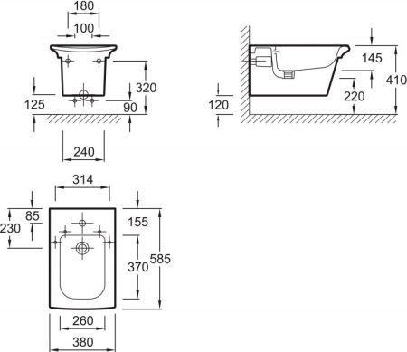 Подвесное биде 58,5 х 38 см Jacob Delafon E1304-00, артикул E1304-00