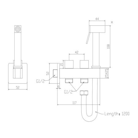 Гигиенический душ со смесителем Savol S-FXQ011C, матовое золото, артикул S-FXQ011C