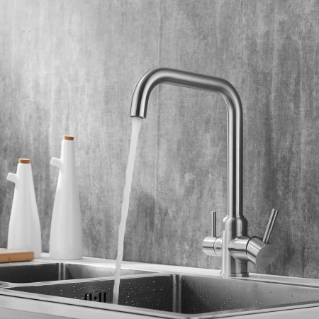 Смеситель для кухни с подключением фильтра Shevanik S268B, сатин, артикул S268B