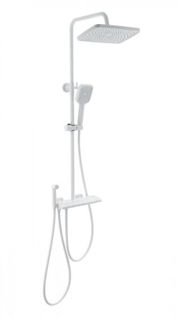 Душевая система с техническим душем и термостатом WONZON & WOGHAND MUSE Piano, Белый матовый (WW-B4132-A-MW), артикул WW-B4132-A-MW