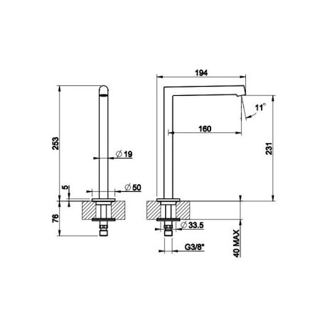 Gessi Ingranaggio Отдельно стоящий излив, высокий, цвет: хром, артикул 63323#031