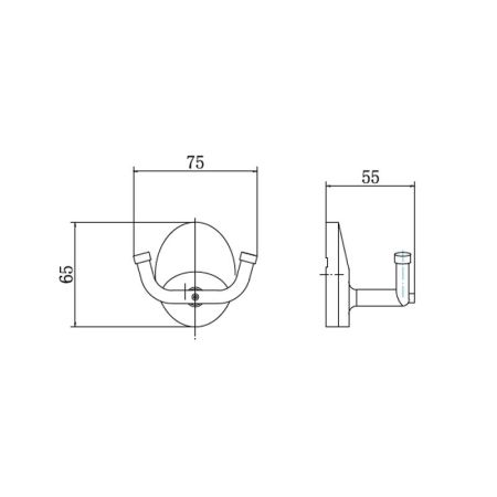 Крючок для ванной комнаты двойной FASHUN A1605-2, хром