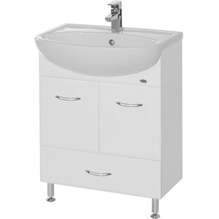 Тумба под раковину Bellezza Уют 55 4635008070012 нижний ящик Белая, артикул 4635008070012