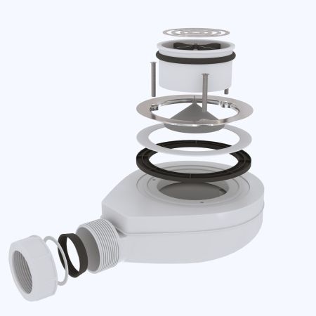 Сифон для душевых поддонов RGW S-016-1 Волна Графит 90 мм