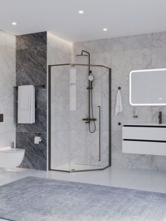 PLANE-P-1-100-C-IN Душевой уголок, отделка Сатин, артикул PLANE-P-1-100-C-IN