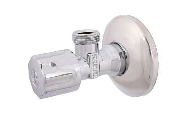 Schlosser, угловой вентиль без компрессионной гайки, подключение 1/2"х3/8", цвет хром