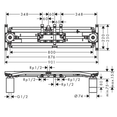 AX ShowerHeaven Скрытая часть для ShowerHeaven 1200 /300, 4jet AX ShowerHeaven Скрытая часть для ShowerHeaven 1200 /300, 4jet