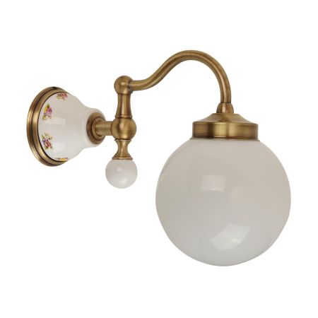 PROVANCE Светильник настенный, плафон шар стекло матовое/керамика с декором/бронза, артикул 17640