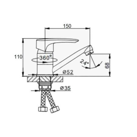 Смеситель для кухни D-Lin D151422-1, хром, артикул D151422-1