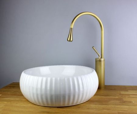 Раковина чаша Bronze de Luxe Эмеральда 1382W, белый, артикул 1382W