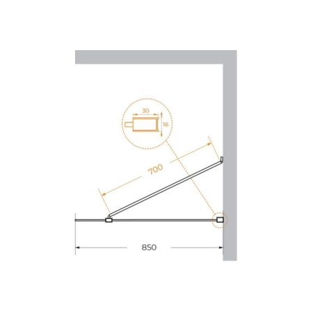 Душевая перегородка CEZARES LIBERTA-L-1-TB, артикул LIBERTA-L-1-TB-140-C-Cr