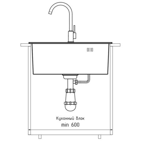 Кухонная мойка GranFest 5045, нержавеющая сталь, артикул 5045 нерж