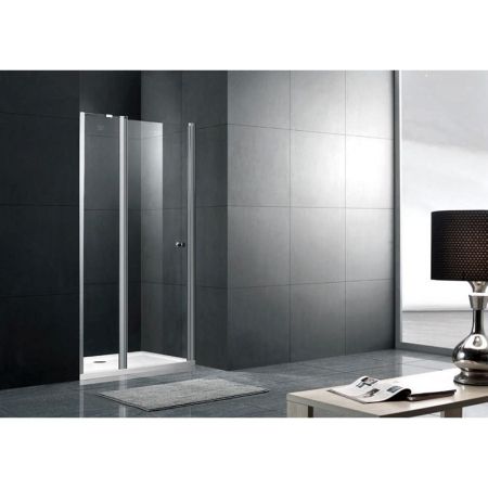 Душевая дверь в нишу Gemy New Rockcoco 100х190 латунный кронштейн профиль Хром стекло прозрачное, артикул S03191A