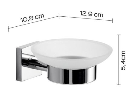 Gedy Fuji, настенная стеклянная мыльница, цвет хром, артикул FJ11(13)