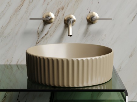 Умывальник чаша накладная круглая (цвет Капучино Матовый) Элемент (Element) 360x360x115мм, артикул CN6057MC