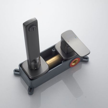 Смеситель для раковины встраиваемый Shevanik S9941T, оружейная сталь