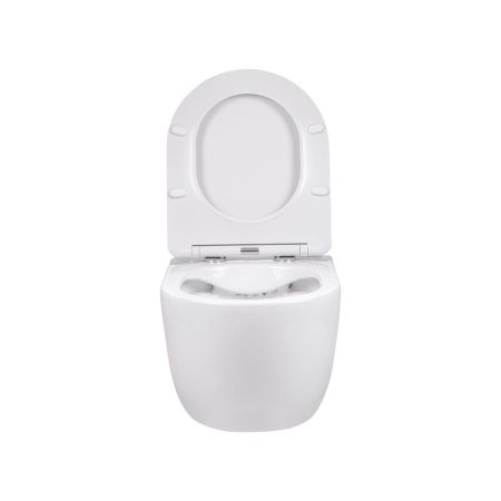 подвесные унитазы Vincea Унитаз подвесной Evo VT1-34S безободковый, цвет белый, ультратонкое soft-close сиденье,, артикул VT1-34S