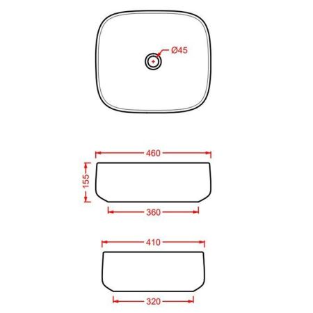 ARTCERAM COGNAC Раковина настольная Quadro 46x41 см, цвет белый глянец, покурытие Saniglaze, артикул COL007 01 34