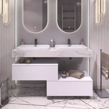 Тумба подвесная без столешницы Velvex Unit tp.UNI.80.1Y белый матовый, 80 см, артикул tp.UNI.80.1Y белый матовый