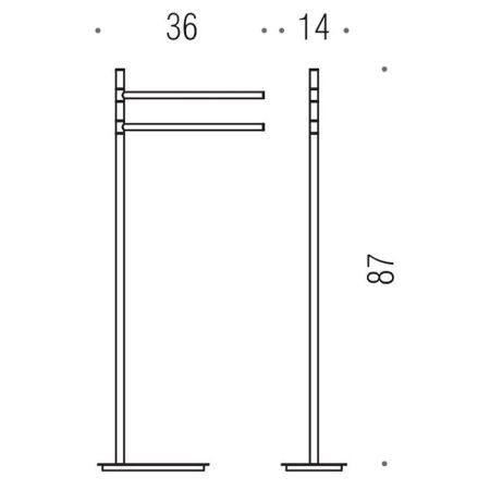 Colombo Square Стойка с аксессуарами 80.4см.,, напольная, цвет: хром, артикул B9901.CR