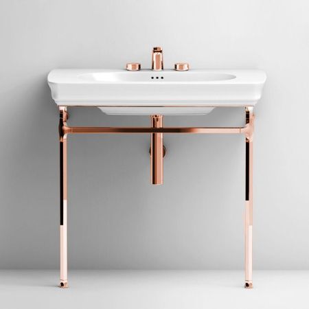 Artceram CIVITAS Металическая структура Quadra 76х44хh80,5см для раковины 90, цвет: розовое золото, артикул CIA004 77 rosa oro