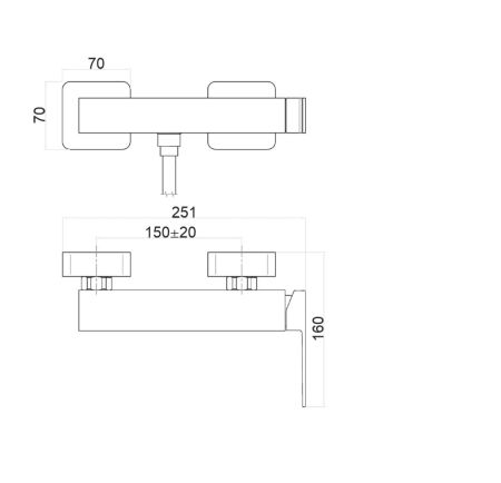 Смеситель для душа Fiore KUBE 100BB8542, белый, артикул 100BB8542