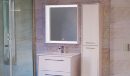 Тумба под раковину Raval Frame 75 подвесная Белая, артикул Fra.01.75/P/W