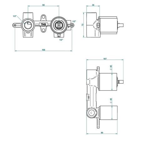 THG Встраиваемая часть однорычажного смесителя для гигиенического душа, артикул G00-A00-5840/MA