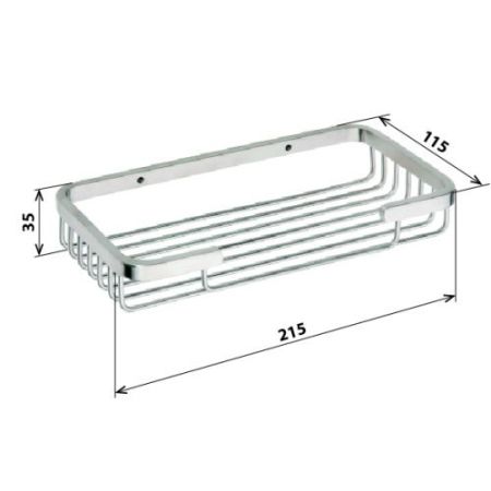 Мыльница прямоугольная NEO 230x30x120мм, матовый хром, артикул 104308072