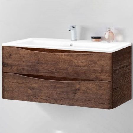 Тумба под раковину Vincea Roberta VMC-1R100RW подвесная R.Wood, артикул VMC-1R100RW