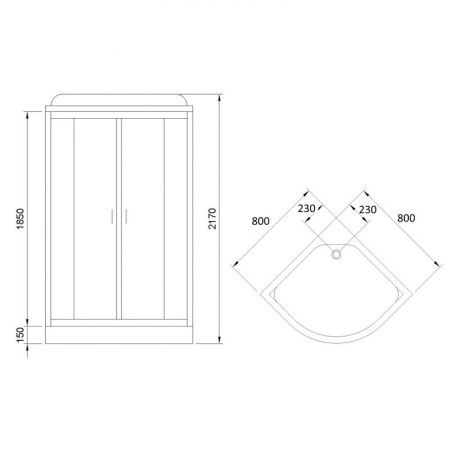 Душевая кабина Royal Bath 80х80 RB-EKO80HK-WM без гидромассажа
