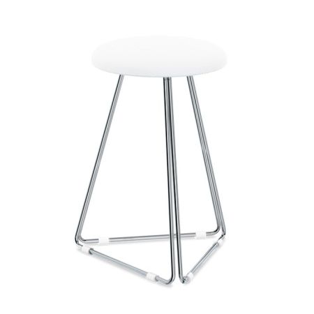 Decor Walther DW 71 Табурет 39.5x39.5x53см, цвет: хром / белый, артикул 0508704