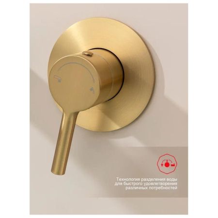Смеситель для ванны встраиваемый Raglo R07.32.03, золотой сатин, артикул R07.32.03