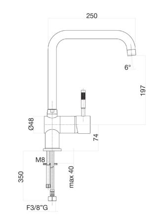 Смеситель для кухни Fiore XENON 44NN5461, черный, артикул 44NN5461