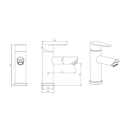 Смеситель для раковины OLISAN STEEL ST1100, хром