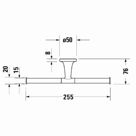 Duravit Starck T Двойной держатель туалетной бумаги настенный, цвет: Stainless steel Brushed, артикул 0099387000