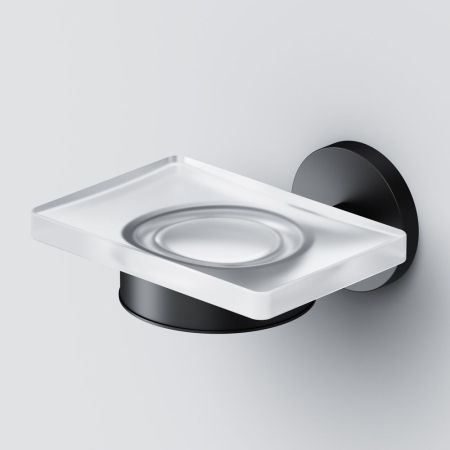 A85A34222 X-Joy, Стеклянная мыльница с настенным держателем, черный, артикул A85A34222