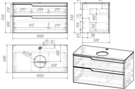 Тумба Hella Cristal 100, серый лак, артикул OW24.19.01