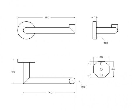 RELAX-PH2-01 Держатель для туалетной бумаги, исполнение хром, артикул RELAX-PH2-01