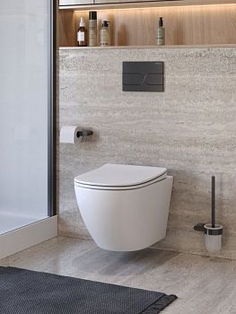 MARINO-TOR Унитаз подвесной безободковый со смывом "Торнадо", с сиденьем дюропласт soft close BB7026CH-TOR/SC